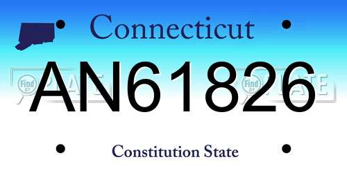 AN61826 Connecticut License Plate