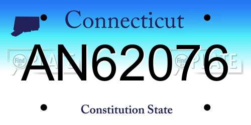 AN62076 Connecticut License Plate