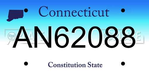 AN62088 Connecticut License Plate