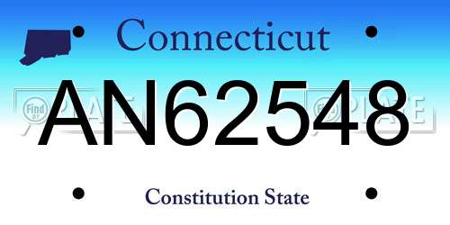 AN62548 Connecticut License Plate