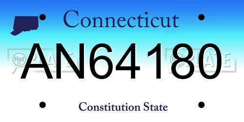 AN64180 Connecticut License Plate