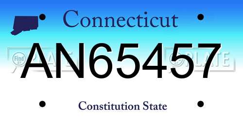 AN65457 Connecticut License Plate