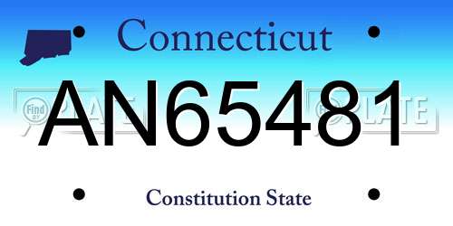 AN65481 Connecticut License Plate