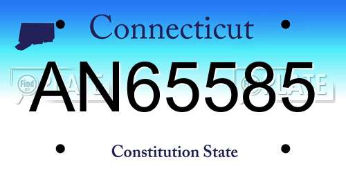 AN65585 Connecticut License Plate