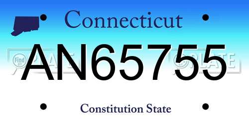 AN65755 Connecticut License Plate