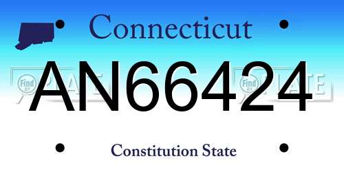 AN66424 Connecticut License Plate