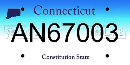AN67003 Connecticut License Plate