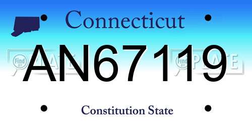 AN67119 Connecticut License Plate