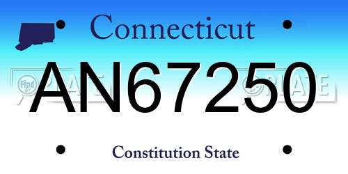 AN67250 Connecticut License Plate