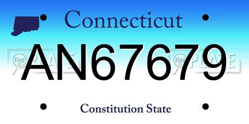 AN67679 Connecticut License Plate