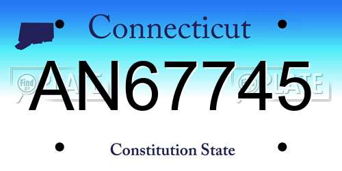AN67745 Connecticut License Plate