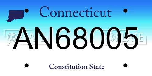 AN68005 Connecticut License Plate
