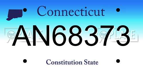AN68373 Connecticut License Plate