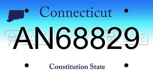 AN68829 Connecticut License Plate