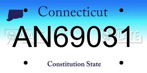 AN69031 Connecticut License Plate