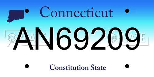AN69209 Connecticut License Plate