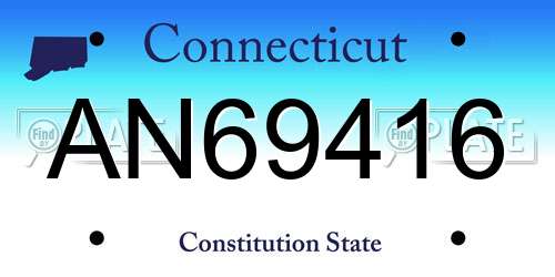 AN69416 Connecticut License Plate