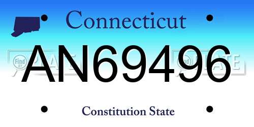 AN69496 Connecticut License Plate