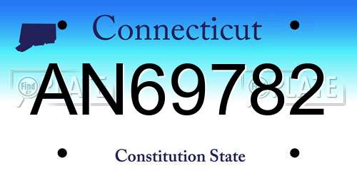 AN69782 Connecticut License Plate