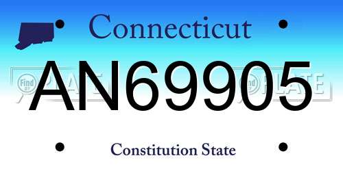 AN69905 Connecticut License Plate