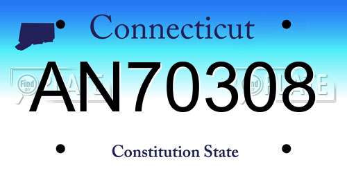 AN70308 Connecticut License Plate