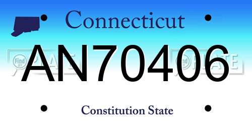 AN70406 Connecticut License Plate
