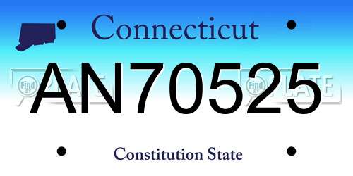 AN70525 Connecticut License Plate