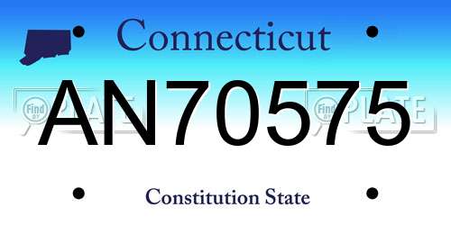 AN70575 Connecticut License Plate