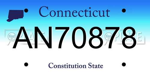 AN70878 Connecticut License Plate