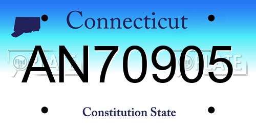 AN70905 Connecticut License Plate