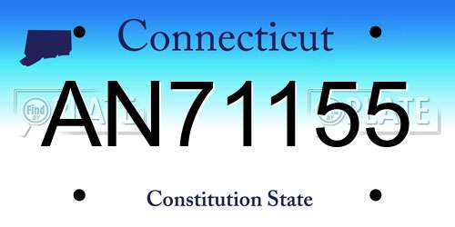 AN71155 Connecticut License Plate