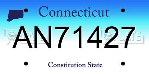 AN71427 Connecticut License Plate