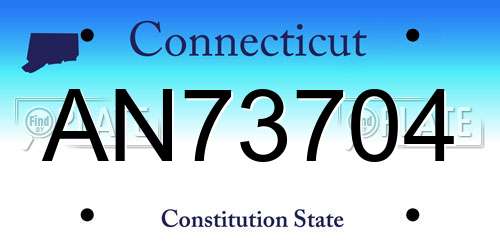 AN73704 Connecticut License Plate