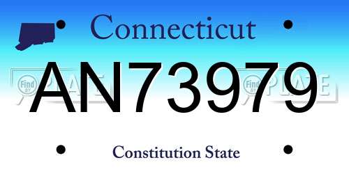 AN73979 Connecticut License Plate