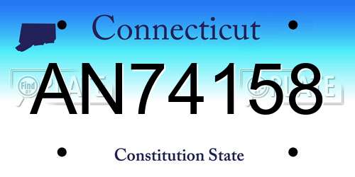 AN74158 Connecticut License Plate