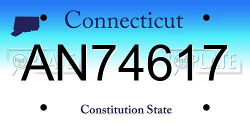 AN74617 Connecticut License Plate