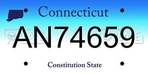 AN74659 Connecticut License Plate