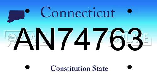 AN74763 Connecticut License Plate