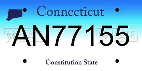 AN77155 Connecticut License Plate