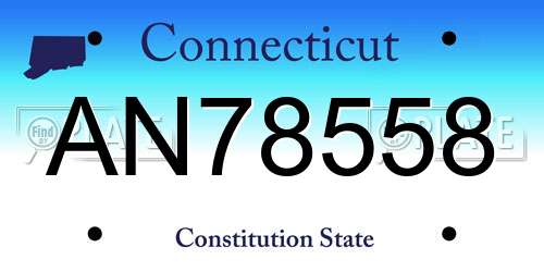 AN78558 Connecticut License Plate