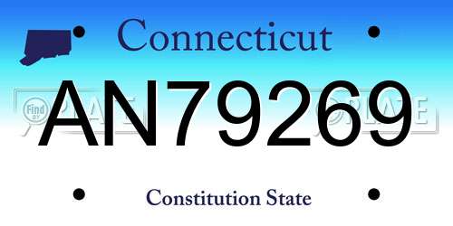 AN79269 Connecticut License Plate