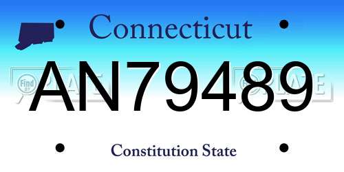 AN79489 Connecticut License Plate