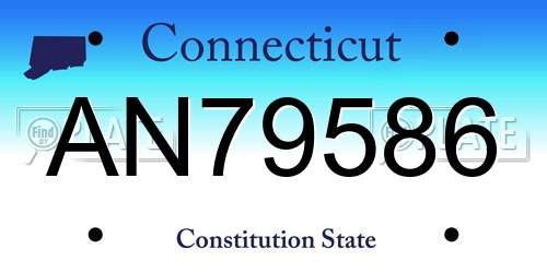 AN79586 Connecticut License Plate