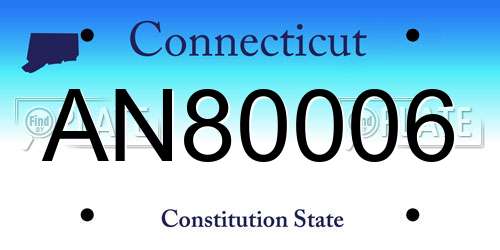 AN80006 Connecticut License Plate