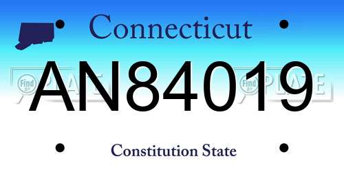 AN84019 Connecticut License Plate