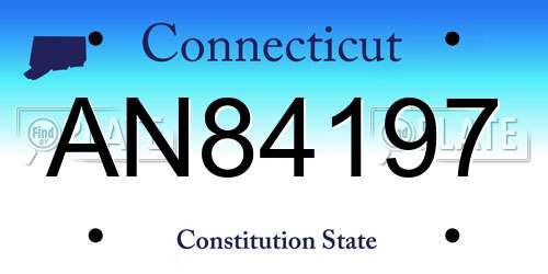AN84197 Connecticut License Plate