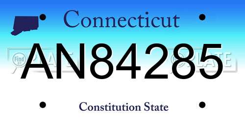 AN84285 Connecticut License Plate
