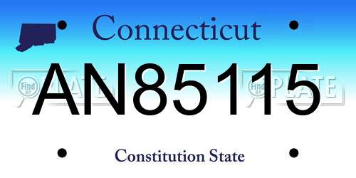 AN85115 Connecticut License Plate