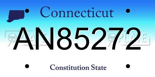 AN85272 Connecticut License Plate