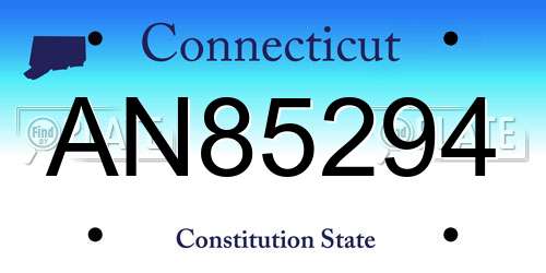 AN85294 Connecticut License Plate